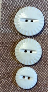 Set Of 3 White Colt # 90 buttons confirmed  7/8"  3/4” 5/8” bottle cap - Picture 1 of 2