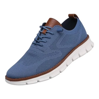 Blue Knit Oxford Dress Shoes Casual Comfort Lightweight Sneakers Men Size 9.5 - Image 1 of 4