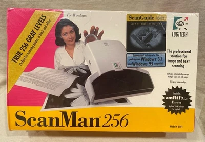NEW Logitech ScanMan 256 Hand Scanner Windows 3.1 95 IBM PC SEALED - Image 1 of 4