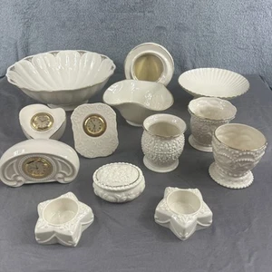 Lot of Lenox Clocks Bowls Dishes Cups Picture Frame 13 pcs total 24K Gold Trim - Picture 1 of 24