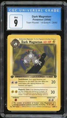 Pokemon Team Rocket 1st Edition 28/82 Dark Magneton Graded CGC 9 - Image 1 of 2