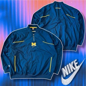 Nike Michigan Wolverines Mens Large Vintage Embroidered 1/4 Zip Sports Jacket - Picture 1 of 11