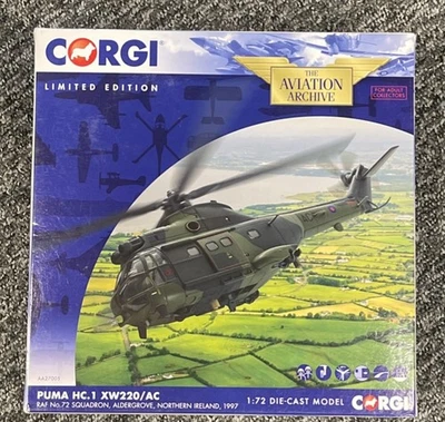CORGI AVIATION AA27005 WESTLAND PUMA HC1 72 SQN ALDERGROVE N. IRELAND 1997 BNIB - Image 1 of 3