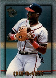 1995 Topps Embossed Atlanta Braves Baseball Card #127 Fred McGriff