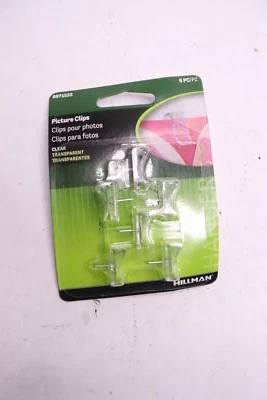 (6-Pk) Clips de imagen Hillman de plástico transparente 0,32"D x 0,75"H 9971533 Foto 1 de 3