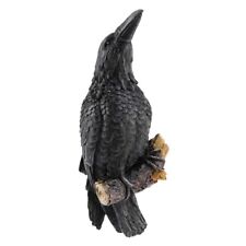 1X(Raven Statue Raven Resin Statue Bird Crow Sculpture Outdoor Crows Hallow