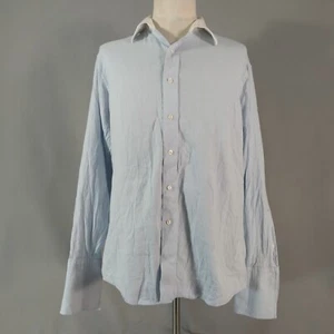 Donald J Trump shirt men's large Blue long-sleeve Oxford dress French cuff - Picture 1 of 12