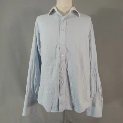 Donald J Trump shirt men's large Blue long-sleeve Oxford dress French cuff - Image 1 of 4