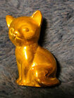 sitting brass cat ornament vintage 3.5" tall