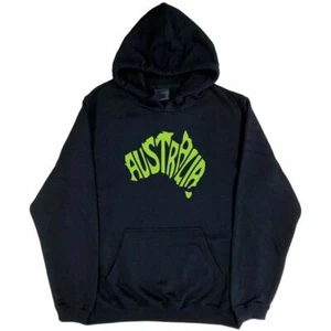 Australia In Map Shape Hoodie (Black, Regular and Big Men's Sizes) - BigTees - Picture 1 of 13