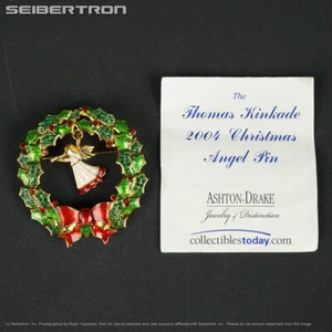 2004 CHRISTMAS ANGEL PIN Ashton Drake Thomas Kinkade Brooch #222/1000 - Picture 1 of 5