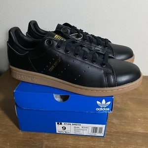 Adidas Stan Smith Black Leather Gun Sole ID1341 - Size 10 - Picture 1 of 11