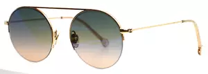 NATHALIE BLANC Hermes 226 Gold Pale Womens Round Gradient Sunglasses 49-19-142 - Picture 1 of 15