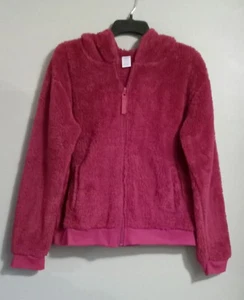Arizona Jean Co Girl's Maroon Fleece Fuzzy Hooded Jacket Plus Size XXXL 22 1/2 - Picture 1 of 5