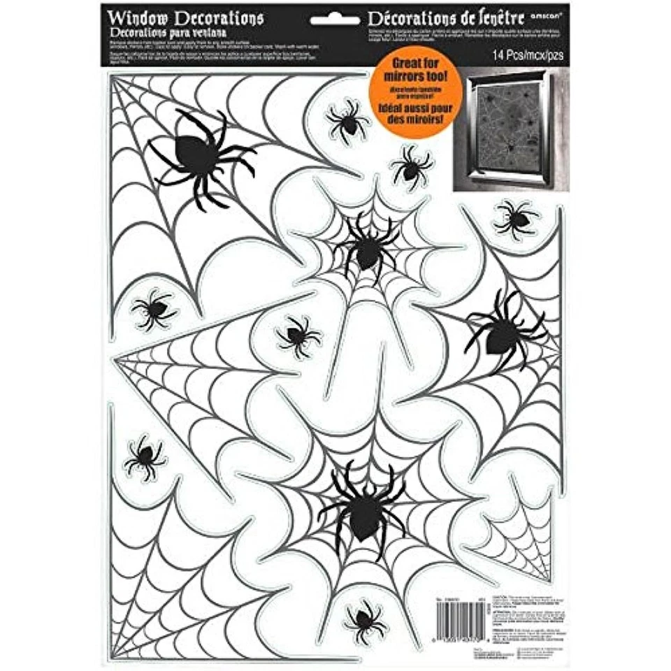 Decorações modernas de janela de vinil teia de aranha festa de carnaval assombrado Halloween - Imagem 1 de 1