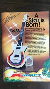 Vintage 1980 Kmart Starbounder elektronische Gitarre ganze Seite Originalfarbe Anzeige 721 - Bild 1 von 1