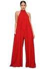 Vince Camuto Women's Red Sleeveless Wide Leg One Piece Jumpsuit Size Medium