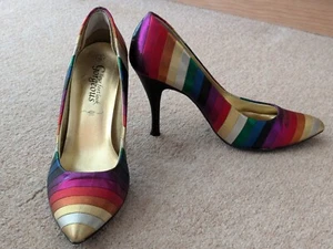 New Look Rainbow Multi-coloured Metallic Court Shoe Size 5 - Picture 1 of 10
