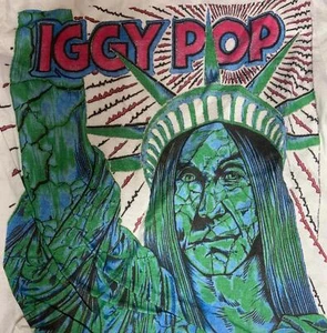 Iggy Pop Small White PreOwned Graphic T-Shirt - Picture 1 of 3