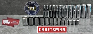 CRAFTSMAN TOOLS 26pc Short & Deep 1/4 METRIC MM 6pt ratchet wrench socket set  - Picture 1 of 3