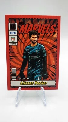 Panini Donruss Soccer Card 2023-24 No 10 Alisson Becker Net Marvels Red Parallel - Image 1 of 4