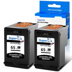 2x Cartucho de tinta negra para HP 65 65XL DeskJet 2620 2621 2630 2632 2635 2636 2680 - Imagen 1 de 12
