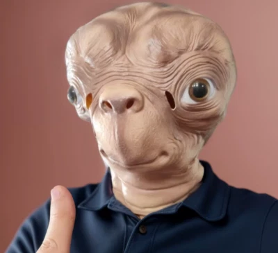 E.T alien mask latex Costume Fancy Dress outfit cosplay unisex Extra Terrestrial - Image 1 of 4