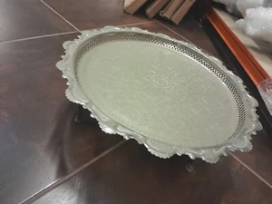 Decorative Moroccan silver tray table 55dia x 20cms high - Picture 1 of 1