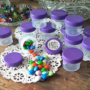 20 Gläser Behälter Lila Kappen Deckel Anschrauben 2 TBLSP 1oz #4304 Wiederverwendbar USA Neu - Bild 1 von 4