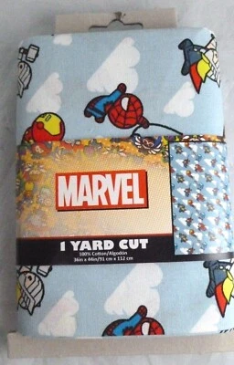 Daring Kawaii Avengers Una Yarda 100% Tela Algodón (1) Precortado NUEVO EE. UU. Marvel Foto 1 de 4