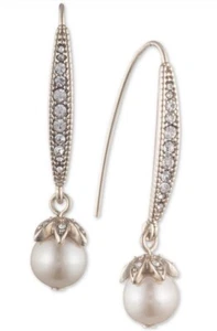 $38 NWT MARCHESA PACE & IMITATION PEARL DROP EARRINGS- JC299 Y - Picture 1 of 2