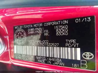 Used Rear Right Door Window Regulator Rear fits: 2013 Toyota Prius electric wind - Изображение 1 из 4