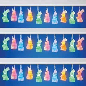 7ft LED Easter Bunny Indoor/Outdoor Battery Powered String Lights w/ Timer - Picture 1 of 1