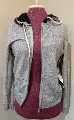 Suéter Rosa Victorias Secret Talla Pequeña Brillante Lentejuelas Cremallera Sudadera con Capucha Gris Y2K Años 90 Foto 1 de 4