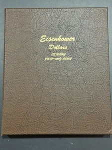 Dansco Album 8176 Eisenhower Dollars 1971 - 1978 Complete Set 32 UNC Coins (E4) - Picture 1 of 9