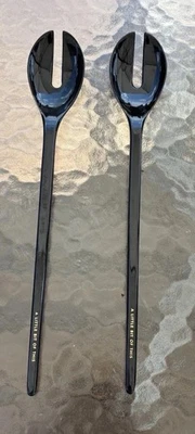 Juego de 2 tenedores de ensalada utensilios para servir Kate Spade negros un poco de este Foto 1 de 2