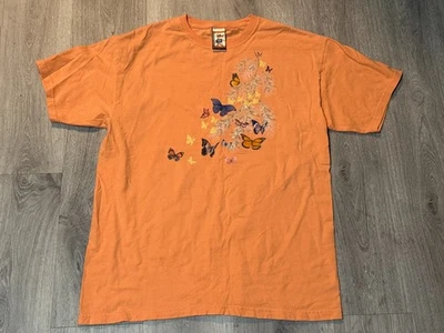 The Duck Company Vintage L T-Shirt Orange Butterfly Graphic design (beautiful) - Image 1 of 4