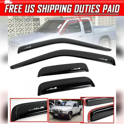 Wind Deflector Weather Guard Visor Black For Nissan Frontier D21 Pickup 1989-97 - Image 1 of 4