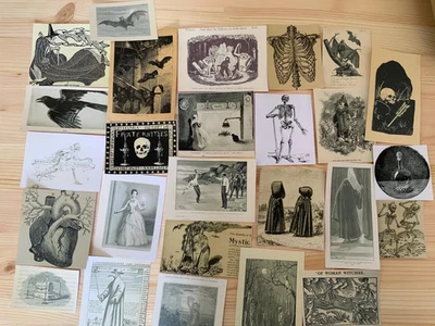 26 Piece Macabre & Grimoire Theme Vintage Paper Pack - Scrapbooking Ephemera - image 1 of 4