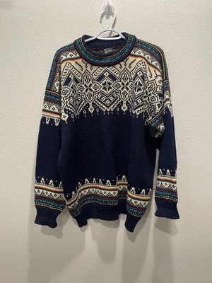 Dale of Norway Aztec Wool Sweater size XL Pure Wool Norwegian Knit Vintage Snow - Image 1 of 4