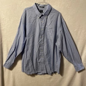 Arrow USA 1851 Mens Dress Shirt Blue Striped XXL 18-18.5 - Picture 1 of 3
