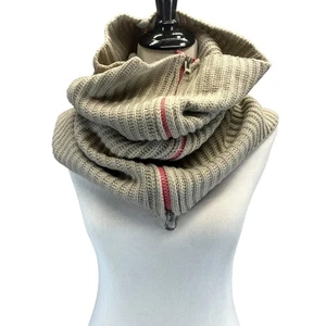 Neu mit Etikett Tildon Nordstrom Zopfmuster Schal Rollkragenwärmer beige rosa Reißverschluss kuschelig - Bild 1 von 8