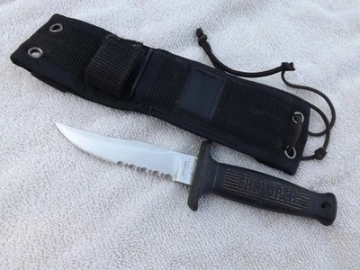 Cuchillo de hoja fija de 4" Rogue Skinner Explorer 21-272 años 80 vintage Japón estuche N Foto 1 de 4