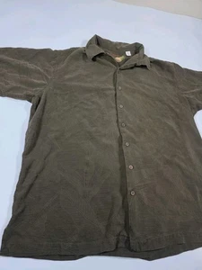 Caribbean Pineapple Silk Cotton Gree Mens Size XLT Extra Large Tall Short Sleeve - Picture 1 of 6