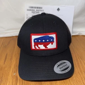 Real AF American Buffalo Bisonte Andy Frisella 75 Duro Negro SnapBack Sombrero NUEVO - Imagen 1 de 2