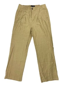 Banana Republic Womens 100% Linen Pants Sz 6S Pleated Wide Leg High Waist - Picture 1 of 12