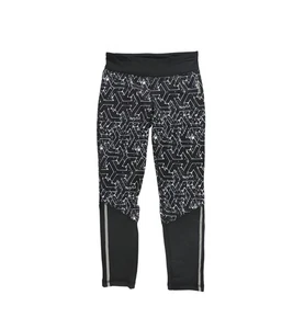 Reebok Girls Printed Compression Athletic Pants, Black, Big Kids (8-20), M - Picture 1 of 2