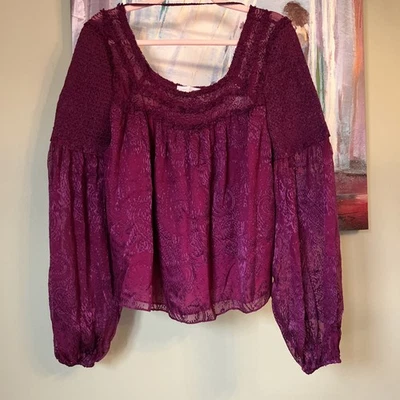 RAMY BROOKE Sz XS-S Top Womens Blouse Shirt Burgundy Purple NWOT - Image 1 of 4