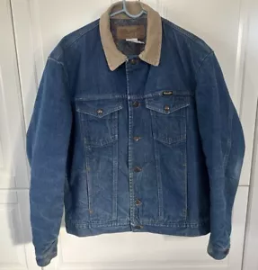 Vintage Wrangler Authentic Western Work Wear Decke gefüttert Jeansjacke Gr. 42 - Bild 1 von 8