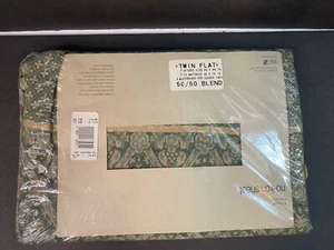 Select Irregulars Twin Flat Sheet Non-iron Sheet Green Pattern 180 Thread NEW - Picture 1 of 2